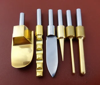 

6pcs Leather Craft Electric Edging & Creasing Machine Soldering Iron Replace Tip Mini Head Tool Set M5 Standard Screw Connector