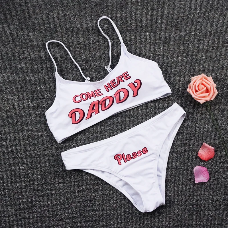 Модный Топ без рукавов с надписью COME HERE DADDY летний укороченный Harajuku Kawaii Feminino и