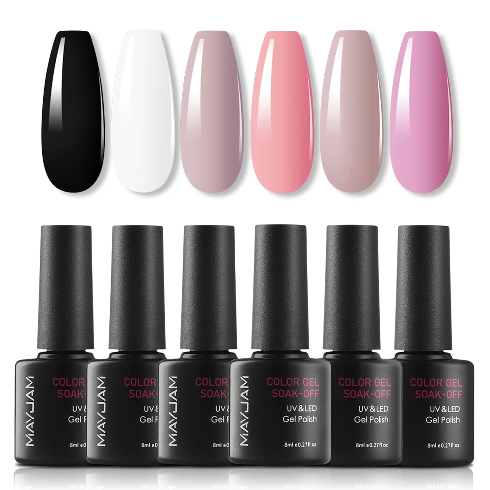 Gel Nail Polish Set All for Manicure Gel Kit Vernis Semi Permanent Varnish Hybrid 6pcs 8ml Natural Green Soak Off Gel Varnishes