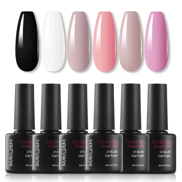 Gel Nail Polish Set All for Manicure Gel Kit Vernis Semi Permanent Varnish Hybrid 6pcs 8ml Natural Green Soak Off Gel Varnishes SY5566