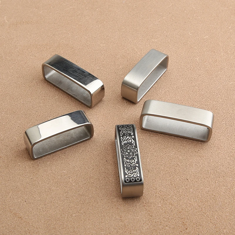 남성용 스테인레스 스틸 벨트 루프, 솔리드 황동, 가죽 공예 하드웨어, 금속 벨트 루프, 바느질 패션 청바지 액세서리