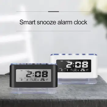 

2020 Multifunctional Perpetual Calendar Temperature Desktop Alarm Clock Mute Snooze Electronic Table Clock for Home Decor