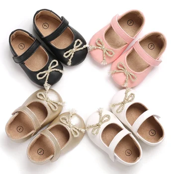 

Baby Girl Shoes Toddler Infant Bow Knot Shoes Crib Shoes Newborn Pincess Shoes 0-18 Months Baby Girls Firstwalker Shoes