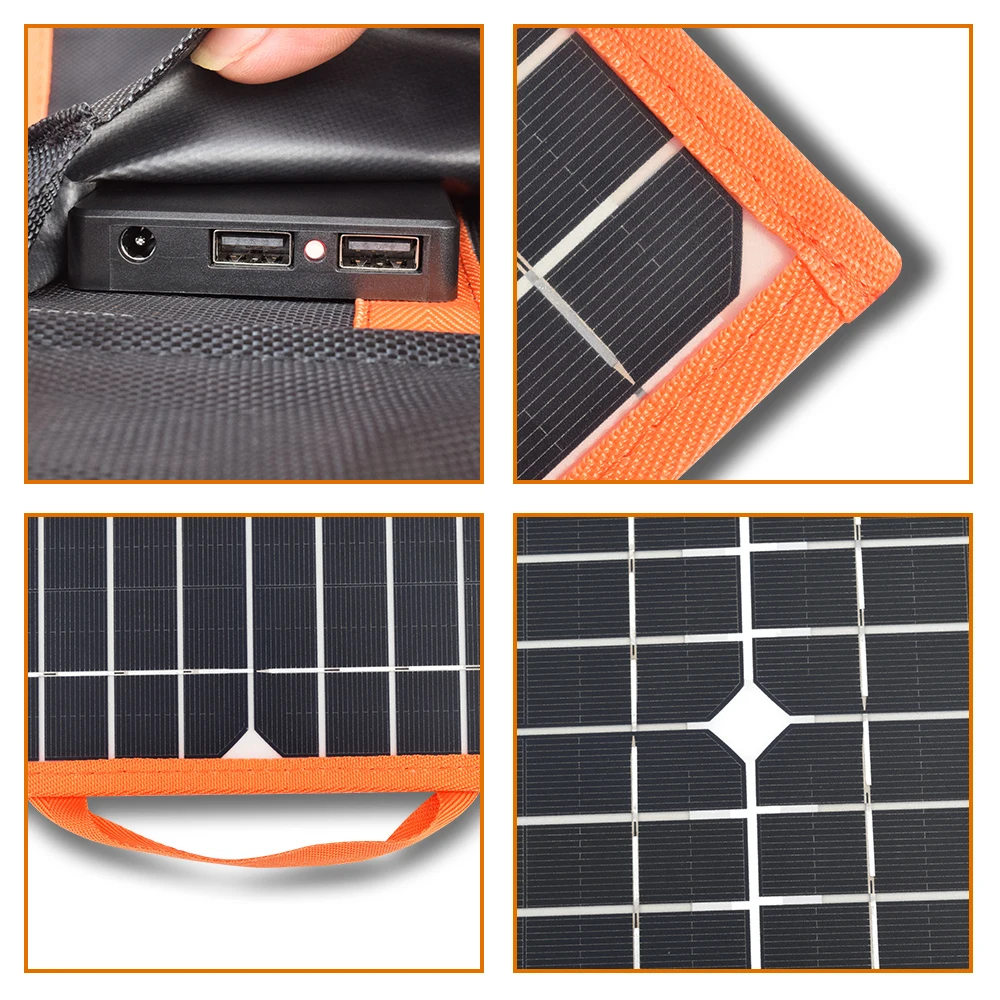 Xinpuguang 40w 60W 80w foldable charger solar panel 5V USB and 18V DC Output Portable Power Bank Sonnenkollektor, less equipment Xinpuguang 40w 60W 80w foldable charger solar panel 5V USB and 18V DC Output Portable Power Bank Sonnenkollektor, less equipment