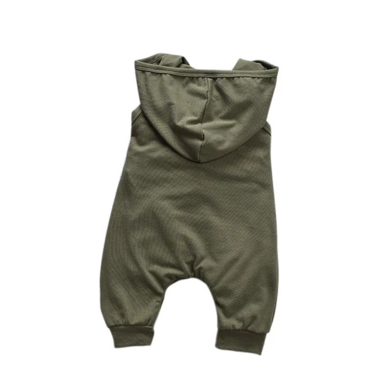 Baby Girls And Boys Hot Sale Summer Casual Fashion Jumpsuits Baby Boy Sleeveless Hooded Rompers Kids Toddler Baby Clothes