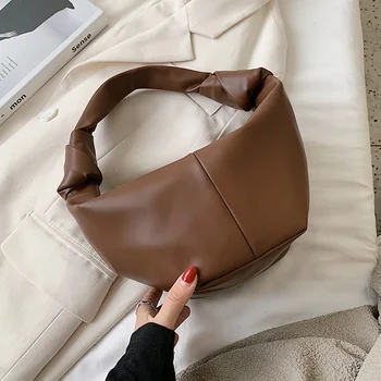 

Small Solid Color PU Leather Shoulder Bags For Women 2020 Fashion Branded Handbags Women's Trend Vintage Travel Hand Bag