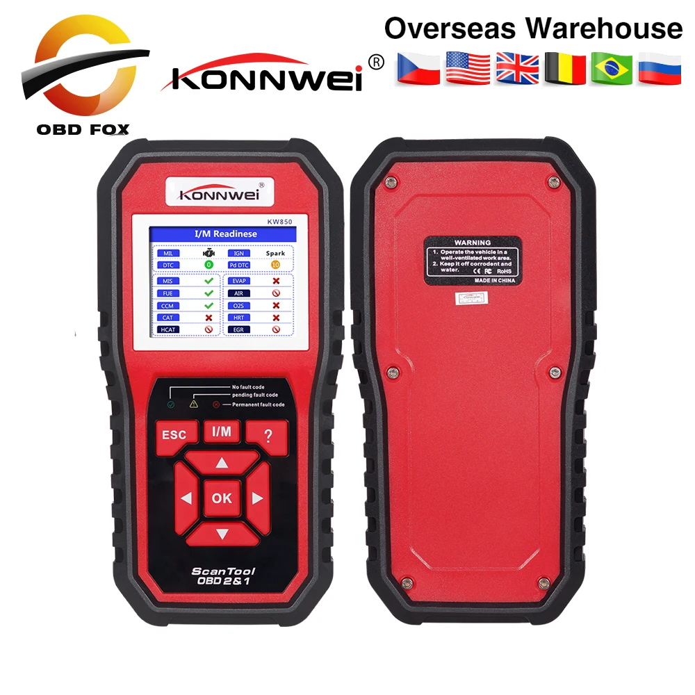 OBD2 сканер KONNWEI KW850 лучший OBD 2 2020 года ODB2 для полной проверки с поддержкой