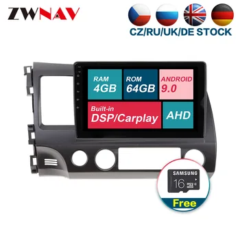 

Carplay DSP 4G+64G Android 9.0 car multimedia player for HONDA Civic 2006-2011 GPS Navi Car Auto Radio stereo Head Unit free map
