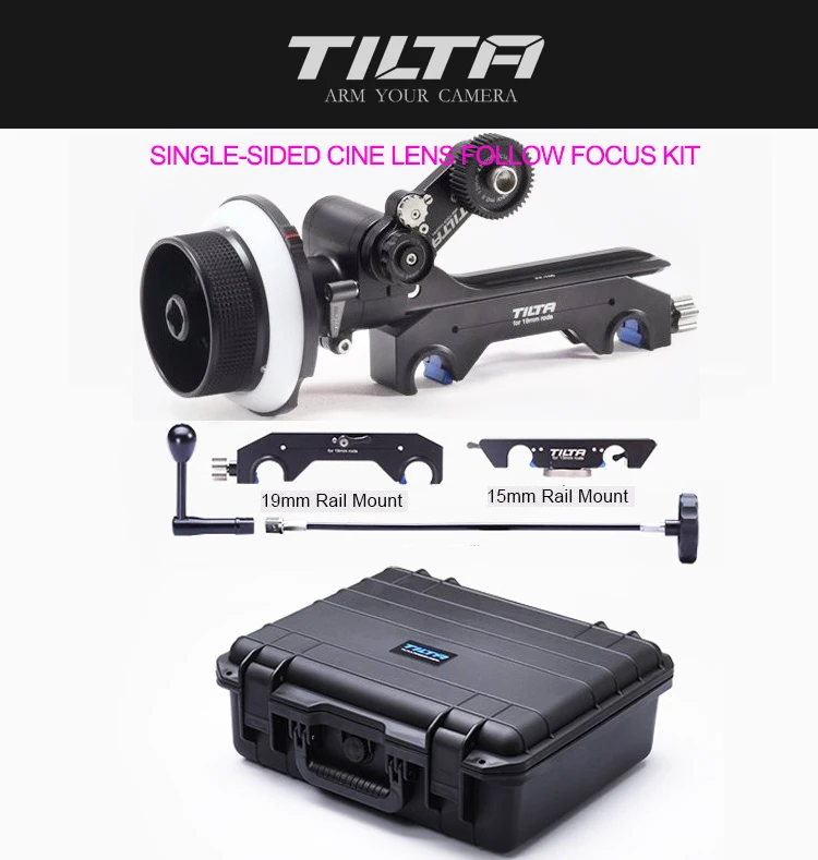 TILTA односторонний Cine Lens Follow Focus Kit FF T05 с 15 мм/19 мм стержневым адаптером для FS700 FS7 C300