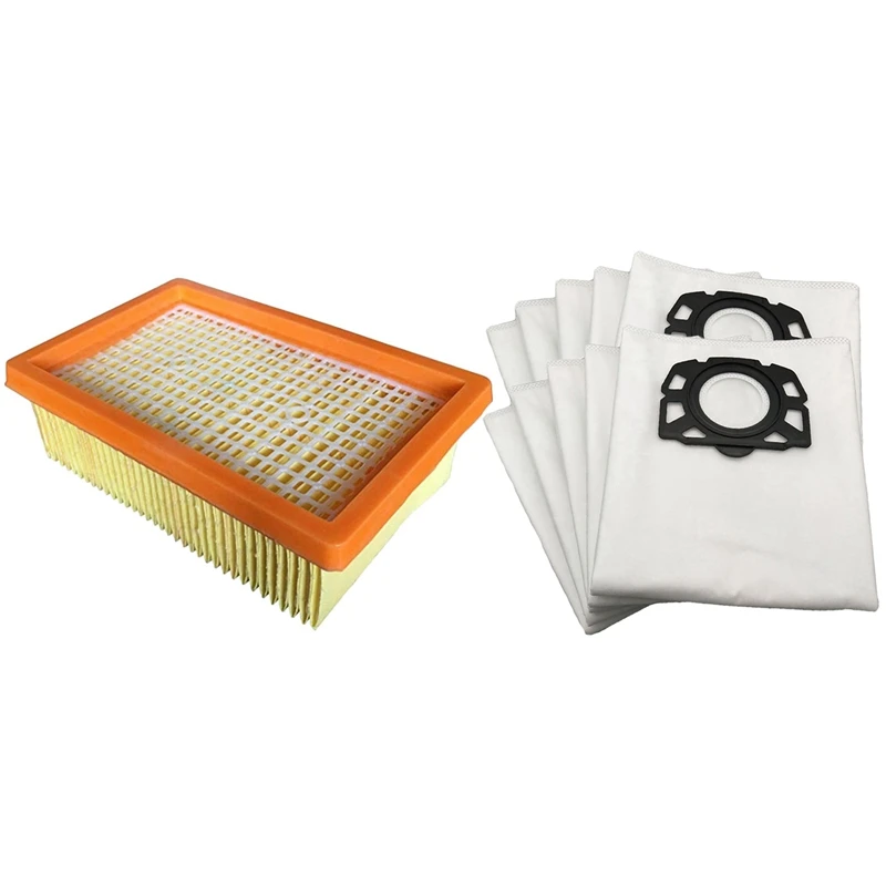 

14 Pcs Vacuum Cleaner Replacement Parts for Karcher Mv4 Mv5 Mv6 Wd4 Wd5 Wd6, 2 Pcs Filter & 12 Pcs Dust Bag
