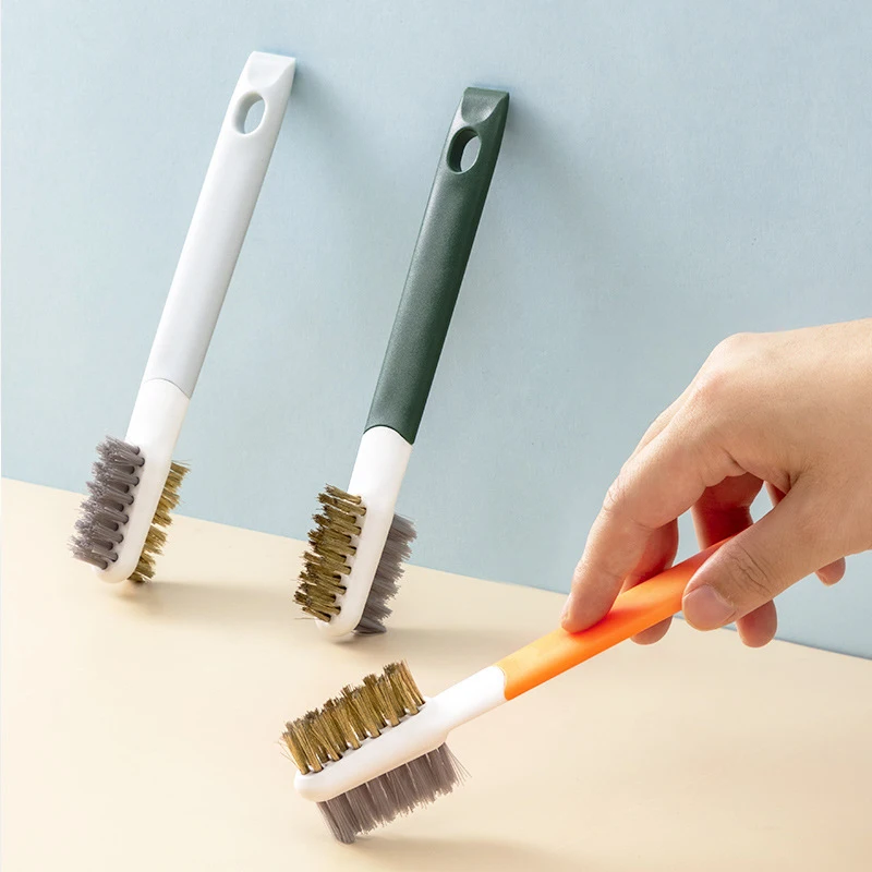 Kitchen Scrub Brush With Stiff & Soft Bristles Detachable Bathroom Wall
