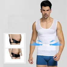 Талия кроссовки корсет Мужской Двойной корректирующий корсет дышащий Регулируемый живот и уменьшающий живот Топы Черный Белый Корректирующее белье
