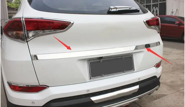 Чехол для автостайлинга hyundai Tucson Автомобильная крышка задней крышки багажника из нержавеющей стали Накладка/защитная накладка на дверь багажного отделения Задняя Крышка багажника