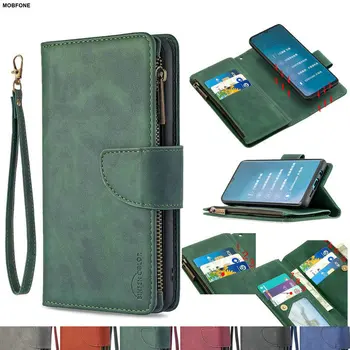 

For Xiaomi Redmi Note 7 8 T 9 9S Pro Max Skin Zipper 9 Card Slots Leather Case Redmi 7 7A 8 8A Mi 9T Pro Fundas Coque Wallet Bag