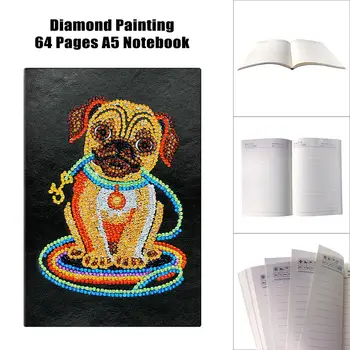 

5D Diy Diamond Notebook Dog Animal Design Hand Paint Custom Diamond Painting Cross Stitch NB41