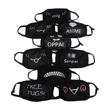 1 шт мультяшный рисунок черный рот Половина лица анти-туман Анти-пыль хлопковая маска