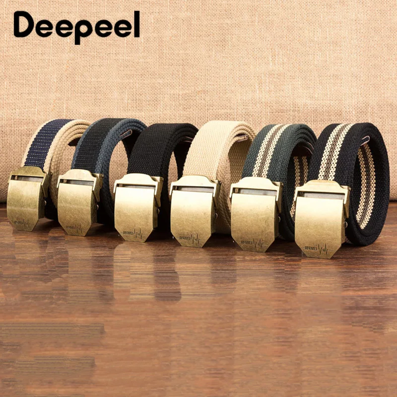 Deepeel 1 шт. 140x110-см Ретро Бронзовая Автоматическая пряжка холст тесьма дизайнерский ремень Harajuku повседневные джинсы аксессуары BeltYB215