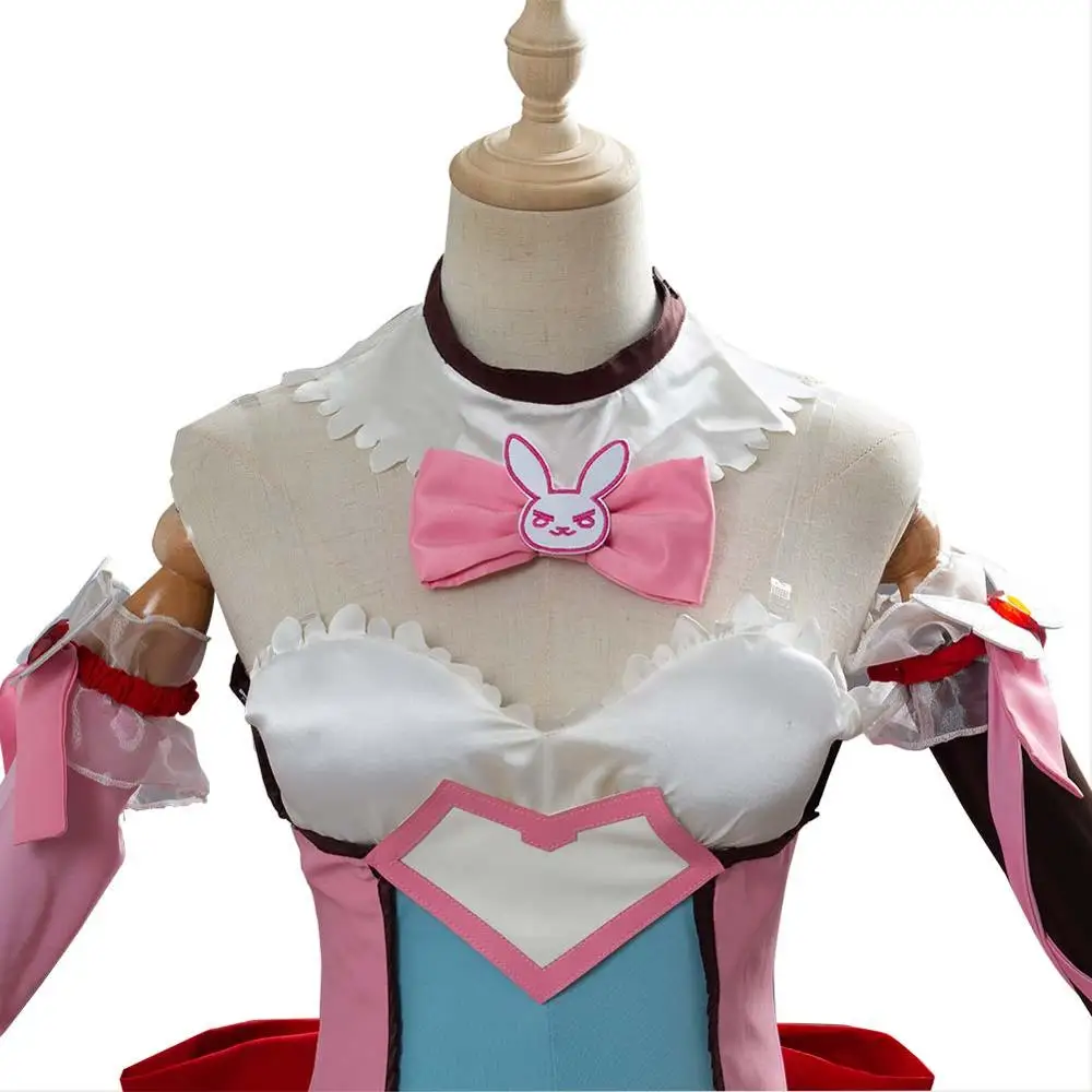 OW Косплей D. VA DVA Хана Сонг косплей Женский костюм волшебное платье для девочек униформа полный комплект карнавальные костюмы на Хэллоуин