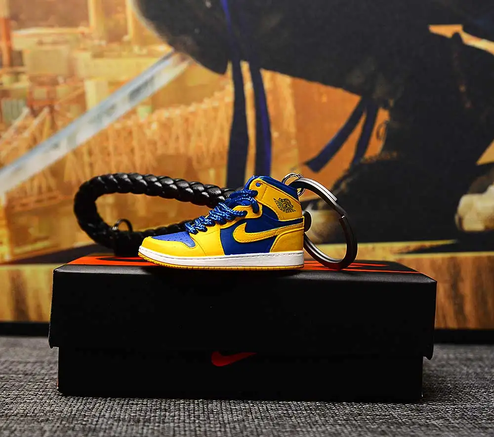 Дропшиппинг личности DIY Air Jordan поколение AIR JORDAN1-14 стерео 3D кроссовки фигурный брелок для подарка - Цвет: a shoe w rope