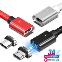 Магнитный Micro USB кабель type-C зарядный кабель для мобильного телефона для samsung S9 S8 Xiaomi Redmi Note 7 Магнитный переходник для зарядки кабель