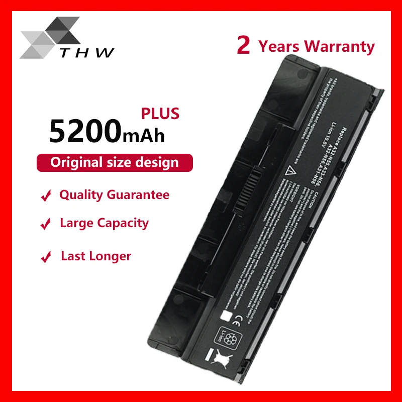THW A31-N56 A33-N56 A32-N56 Высококачественный аккумулятор для ноутбука ASUS N46 N46V N46VJ N46VM N46VZ N56