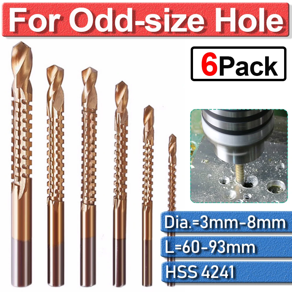 6Pcs 3-8mm HSS High Speed Steel Titanium Coated Step Drill Bit Set Woodworking Wood Metal Cutting Saw Tool D30 | Инструменты