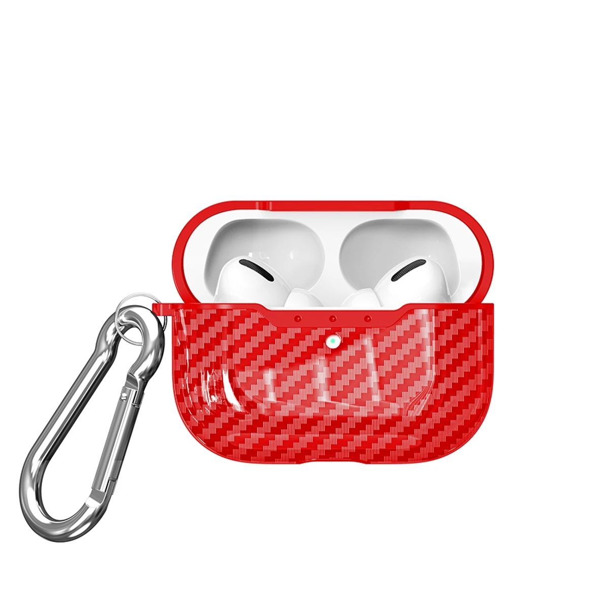 For Apple AirPods Pro Case Carbon Fiber Litchi Grain Wireless Earphone Cover For Airpods 3 Air pods pro Cases with Keychain