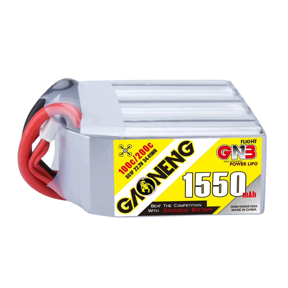 Новейшая батарея Gaoneng GNB 1550mAh 22,2 V 100C/200C 6S Lipo с разъемом XT60 для гоночного дрона FPV RC квадрокоптера вертолета автомобиля