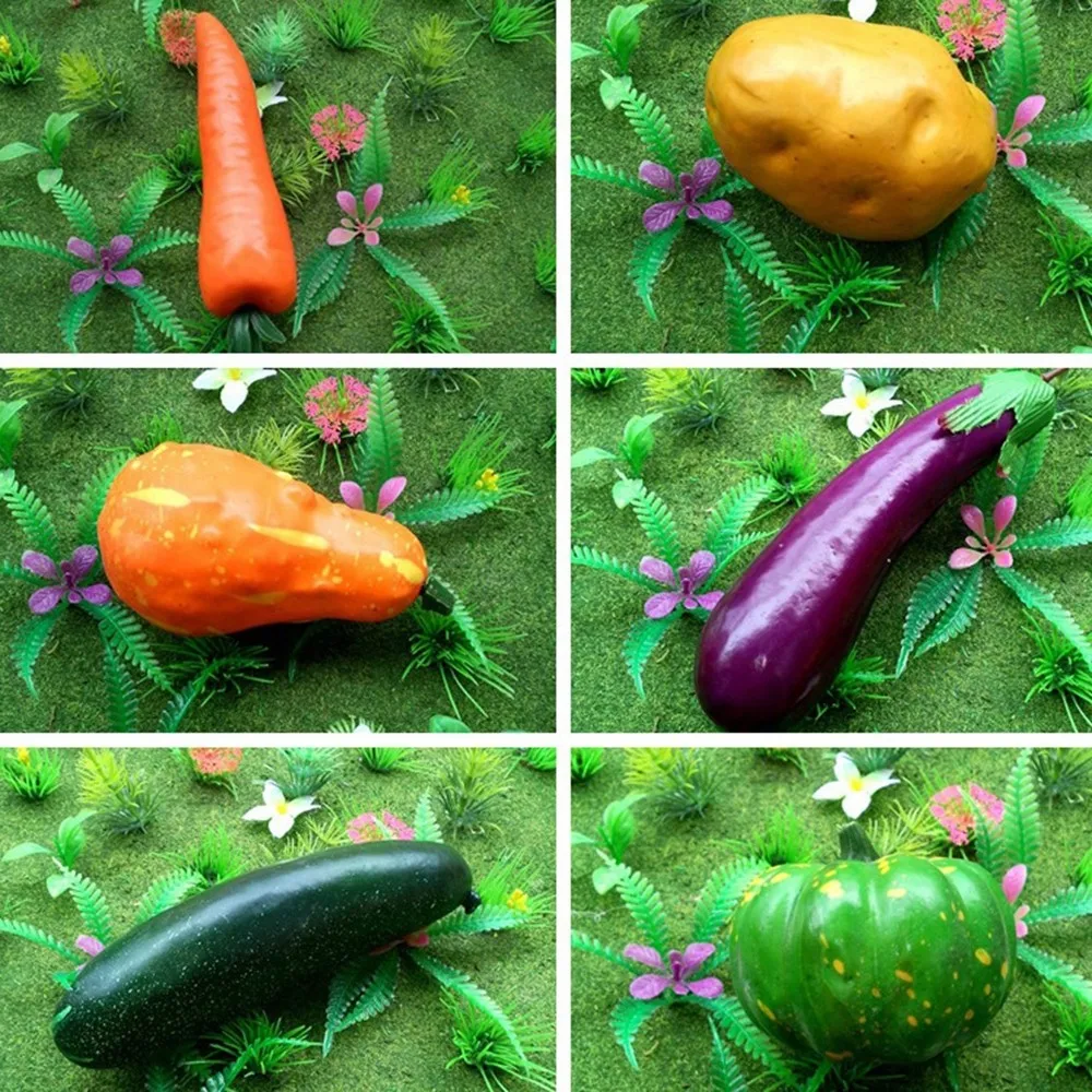 Моделирование тыквы баклажаны огурец модель искусственные овощи для кухни вечерние украшения реквизит для фотографий обучающий дисплей