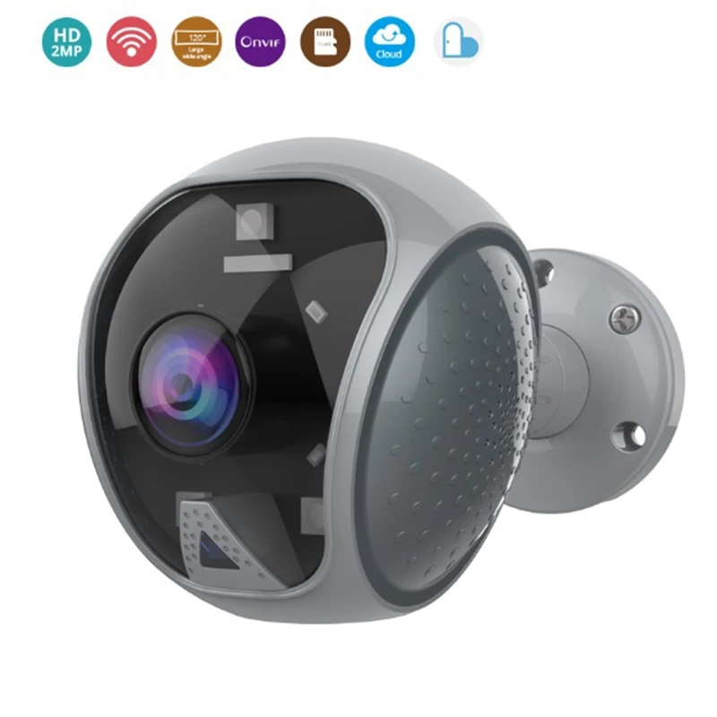 Уличная беспроводная Wi-Fi ip-камера безопасности 1080P Домашняя безопасность 120 градусов широкоугольная камера видеонаблюдения светодиодная мигающая сигнализация
