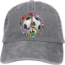 

World Flag Football Peace Sports Denim Cap Adjustable Unisex Plain Baseball Cowboy Snapback Hat