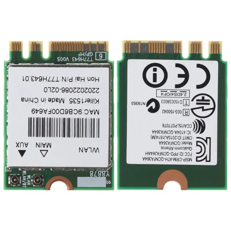 Killer 1535 1525 QCNFA364A AC M.2 WIFI Card Adapter for MSI GT72/GS60 Dell | Компьютеры и офис