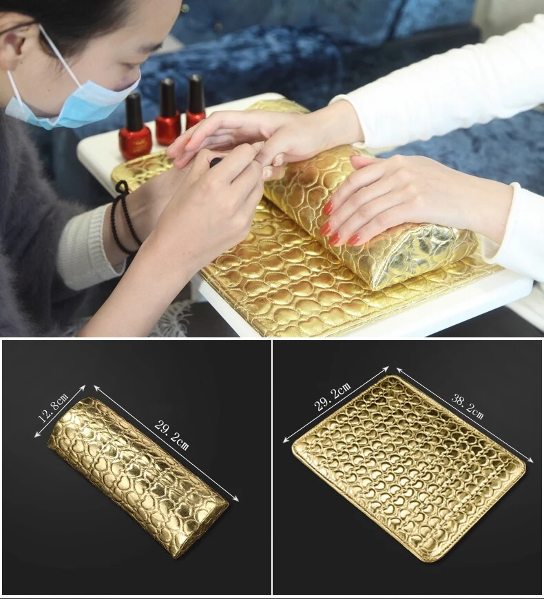 2pcs Nail Art Pillow Pad for Manicure Hand Arm Rest Cushion PU Leather Sponge Holder Soft Manicure Equipment Nail Salon Tools