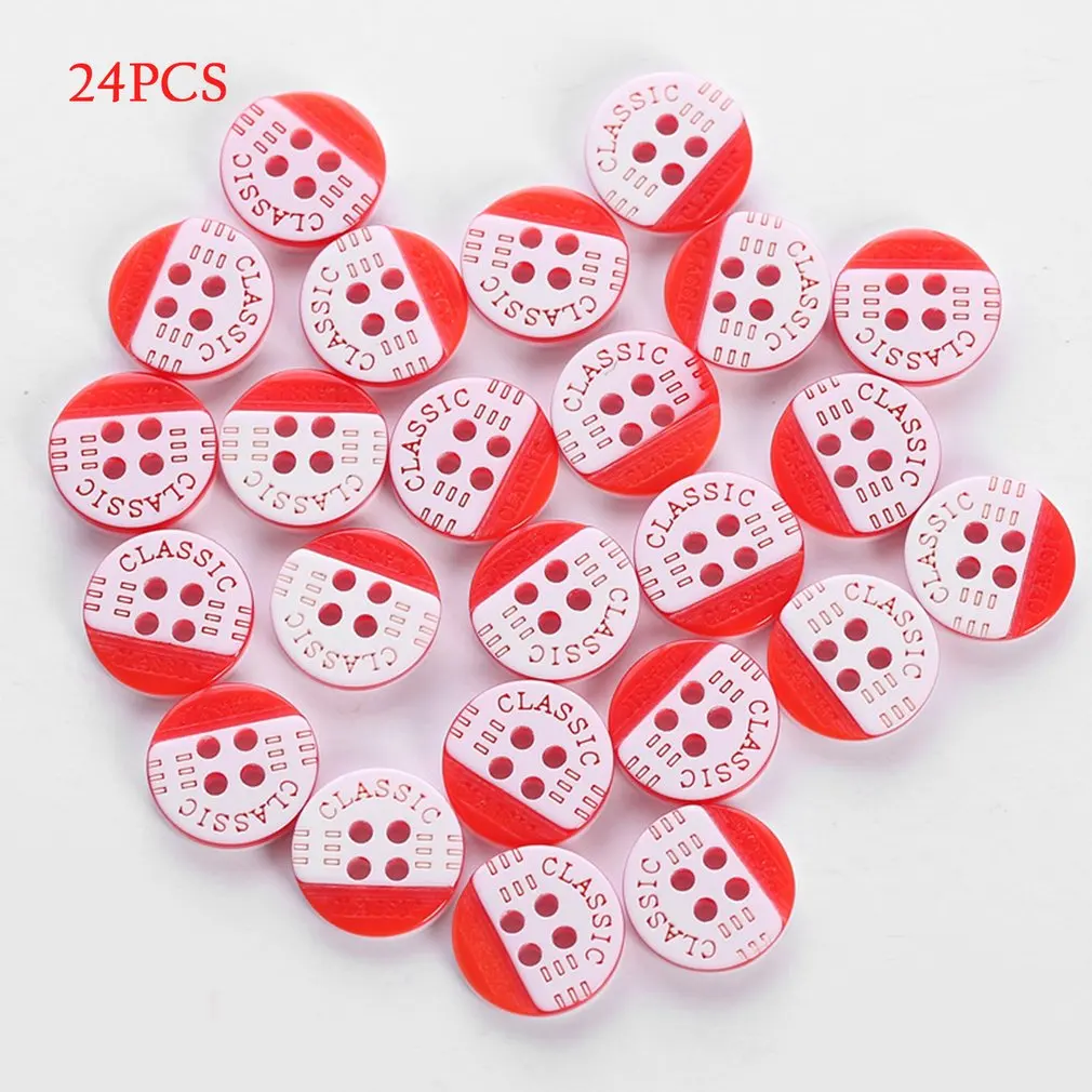 

24PCS/Bag Candy Color Sewing Resin Buttons For Children Clothes Decorative Button Crafts Scrapbooking Accessories