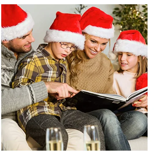 Christmas Santa Xmas Holiday Comfort Hat for Adults Kids Extra Thicken Classic Fur for Christmas New Year Festive Party Supplies