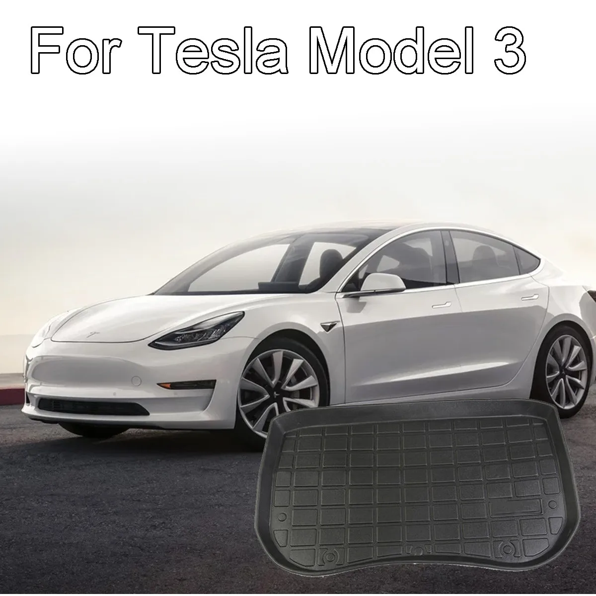 Подходит для Tesla модель 3 передний Грузовой лоток багажник ТПЭ черного цвета материал водонепроницаемый напольный коврик Анти-пыль загрузки грузовой линии на заказ