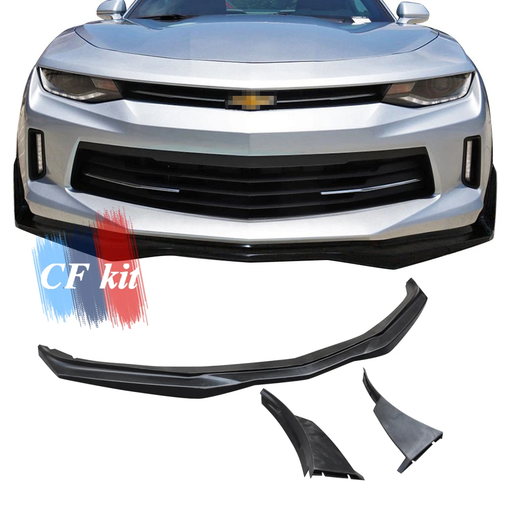 CF комплект 3 шт. PU передний бампер для губ Chevrolet Camaro 2016UP спойлер передний бампер шпилтеры автомобильный Стайлинг