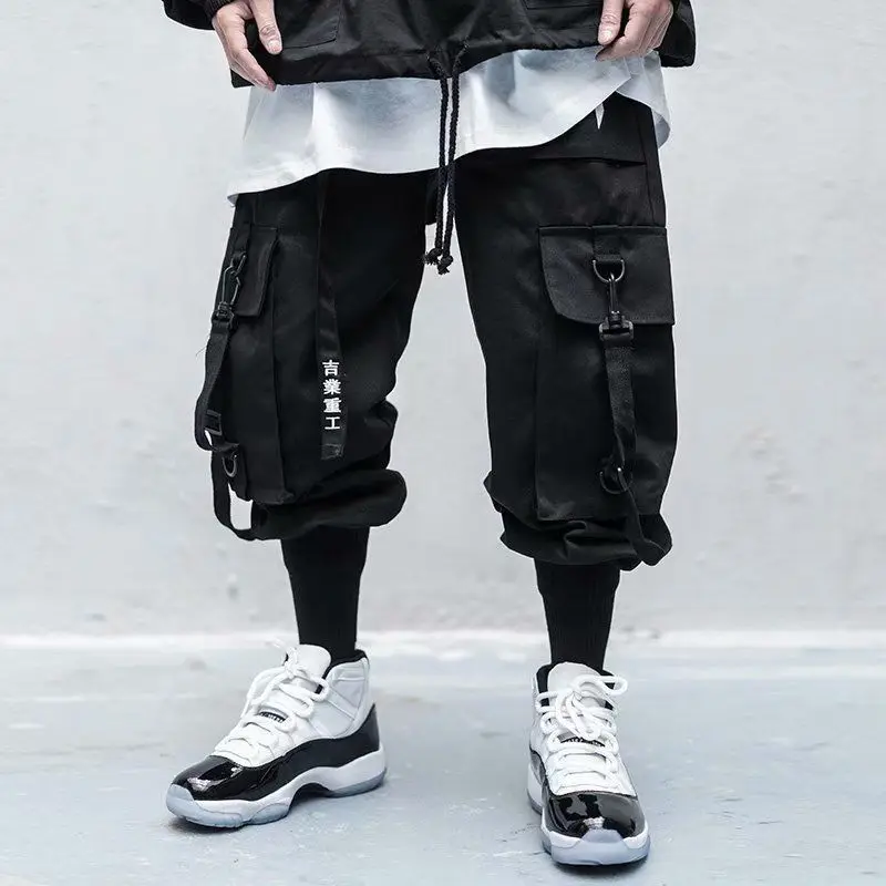 Pantalones Cargo negros de Hip Hop para hombre, ropa de calle de algodón,  Joggers de moda, pantalones Harem casuales, pantalones Harajuku de verano,  2022 - AliExpress
