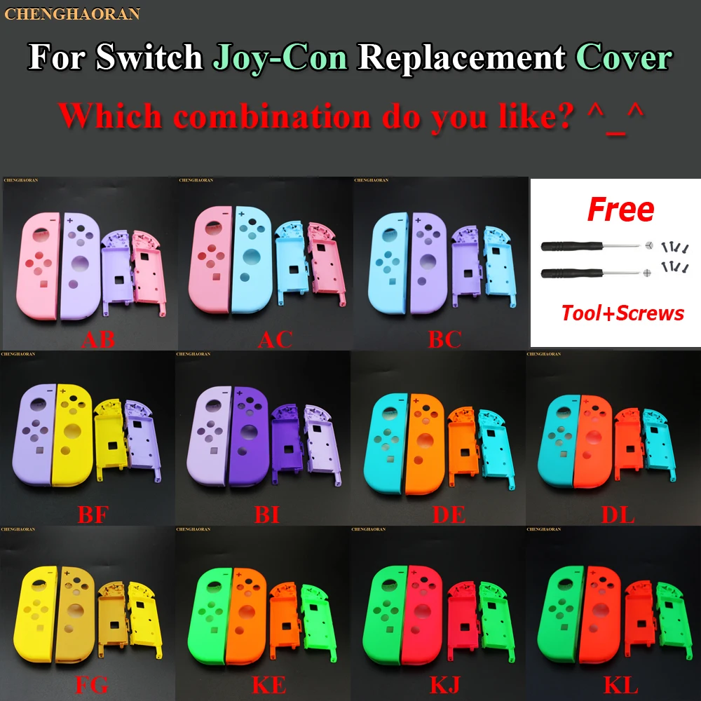 Cubierta de carcasa de repuesto para Nintendo Switch, carcasa rígida de Joy-Con, Color caramelo, rosa y azul, 1 Juego