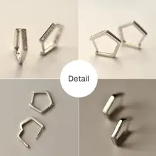 Корейская версия, изысканные геометрические 925 пробы серебряные серьги с крючками для женщин, вечерние модные серьги на каждый день, ювелирные изделия