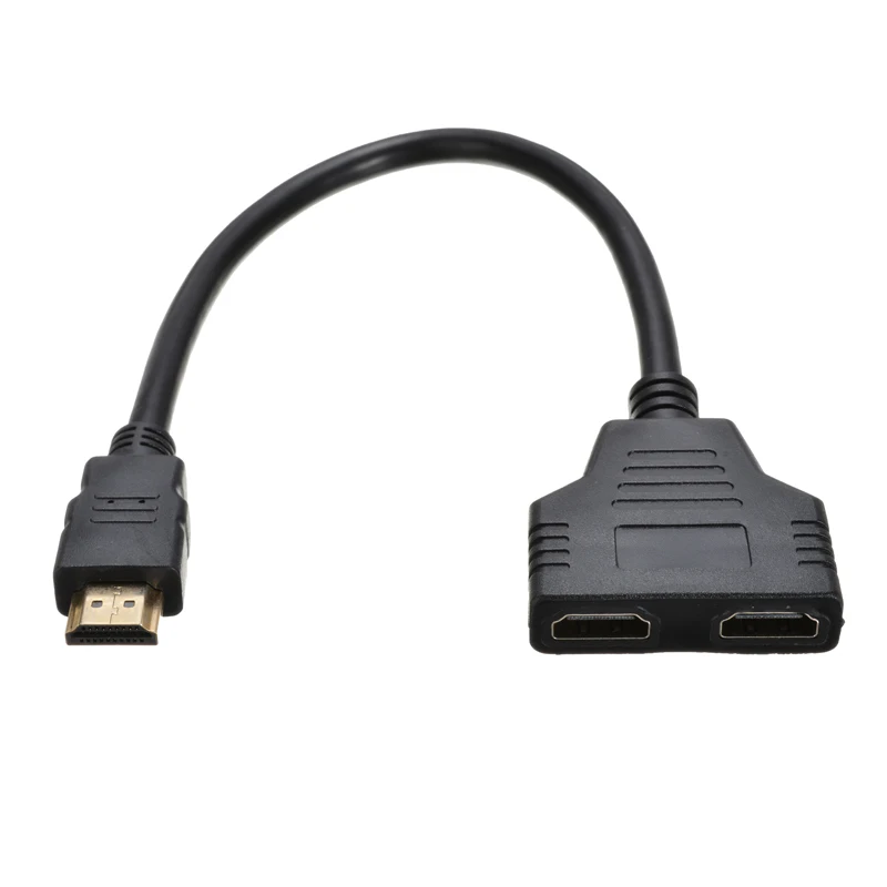 Новейший 1 шт. HDMI черные кабели Высокое качество HDMI 1 штекер Двойной HDMI 2 Женский Y Splitter Кабель-адаптер для HD светодиодный ЖК-дисплей ТВ Mayitr