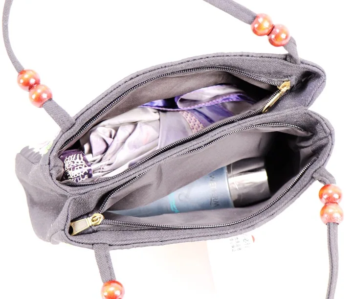 New Fashion Embroidery Women Small handbags National Floral Embroidered Lady Top-handle bags Single-layer Beading Falp Carrier