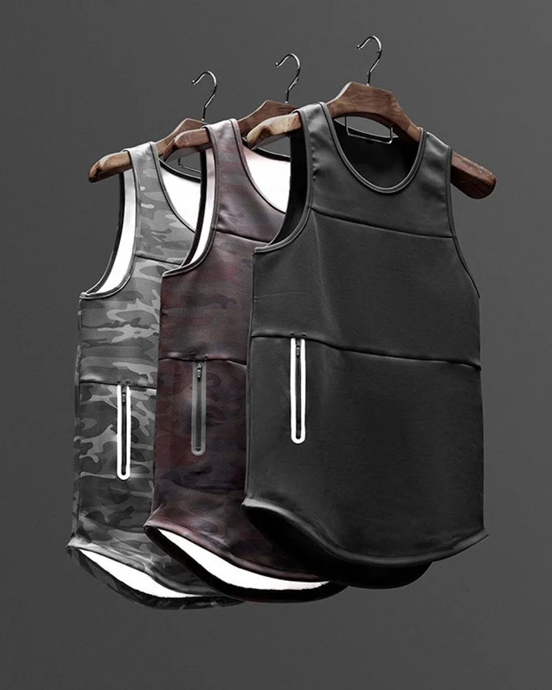 Male Casual Vest Tops Men's Sports Vest Summer Quick Drying Running