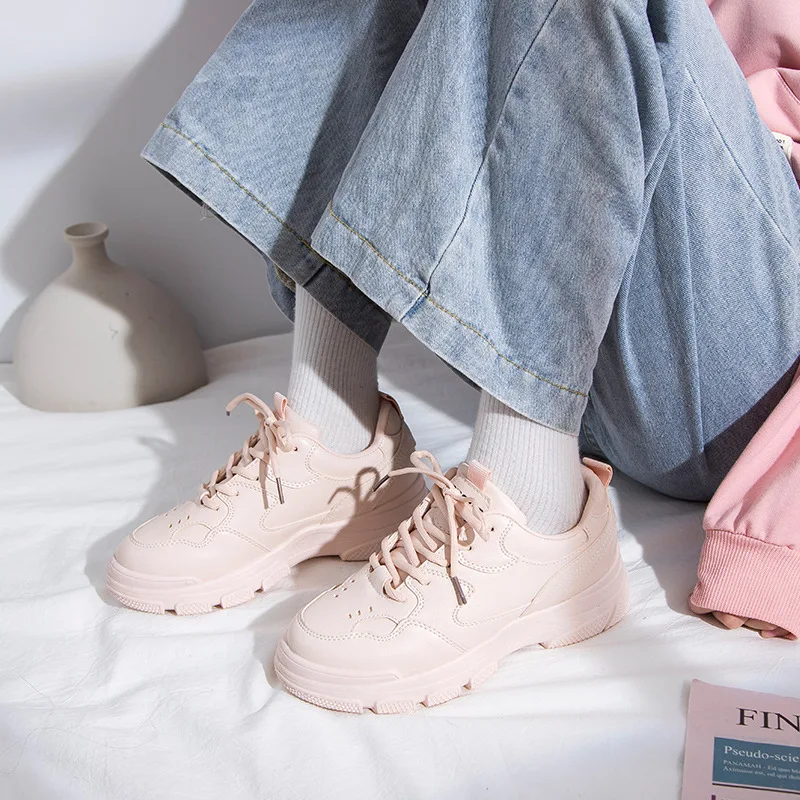

Women Casual Shoes Vulcanize Chunky Sneakers Tenis Basket Femme Spring Autumn Brand Platform Wedge Lace-Up Woman N9-73