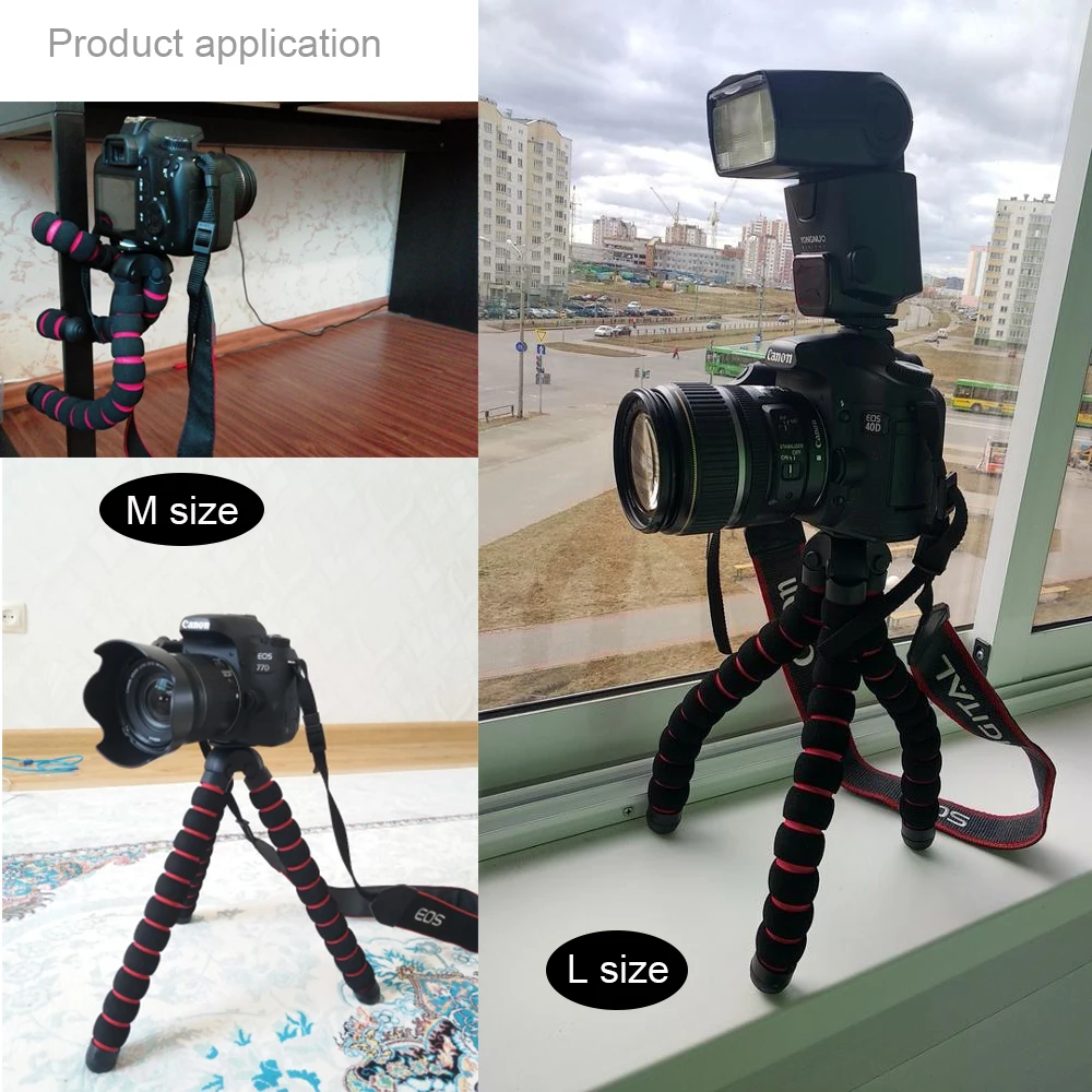 Гибкий штатив Осьминог с губкой аксессуары для камеры Canon/Nikon/Sony Go pro 7 6 5H9R Sj9 Sj8 DJI OSMO