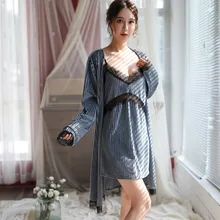 Вельветовый комплект из 2 предметов, сексуальная женская пижама, пижама, кружевная ночная рубашка, домашняя одежда, нижнее белье, ночная рубашка, женская пижама