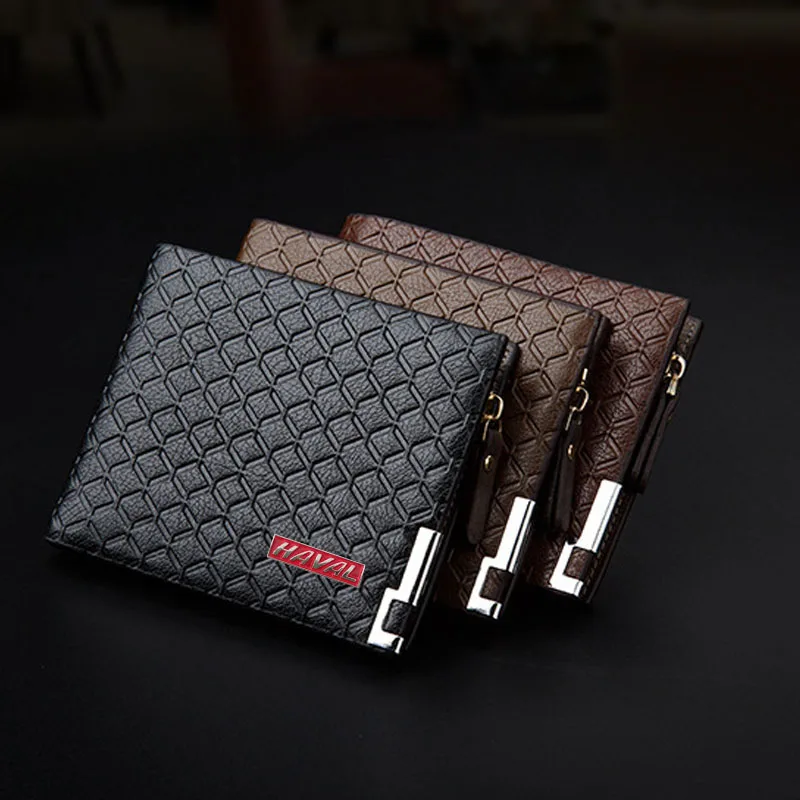 Короткий стильный кошелек черный светильник лый/темно-коричневый верх из