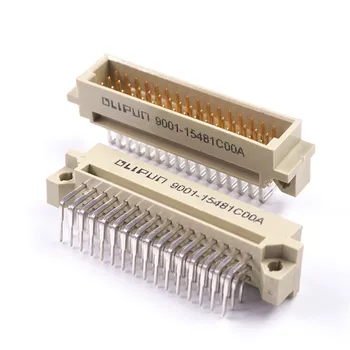 

5pcs DIN 41612 Connector 3 Rows 48 Pin Plug Header Male Pins Right Angle Through Hole 3x16 48 Pin Pitch 2.54mm
