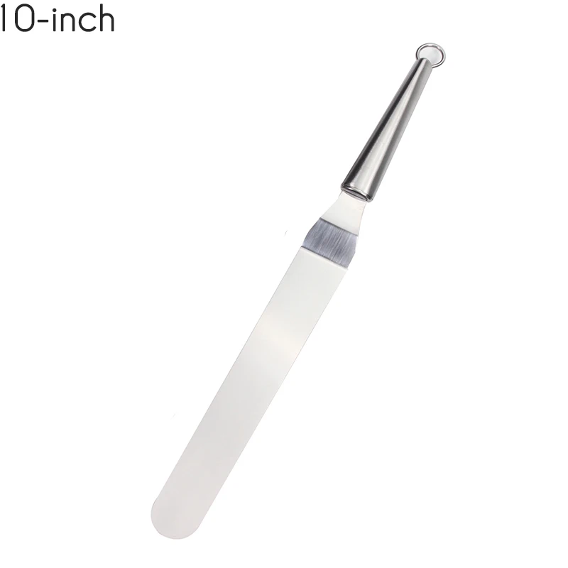 10in stainless steel Профессиональный скребок для крема и масла, лопатка для торта-", 8" и 1", набор из нержавеющей стали для глазури и торта - Цвет: 10in stainless steel