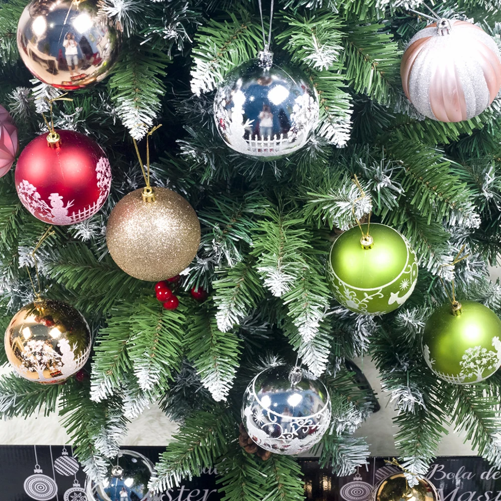 

12pcs/box 8cm Christmas Tree Decor Ball Bauble Xmas Party Hanging Ball Ornament decorations for Home Christmas decorations